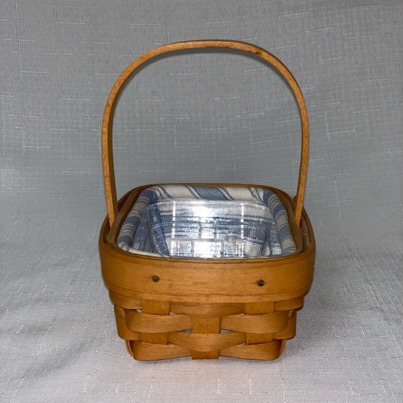 🆕 Longaberger Vintage Parsley Basket COttagecore Cloth Liner Plastic Protector - Picture 5 of 15